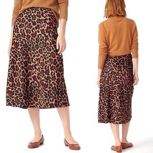 I crew pull on slip skirt in leopard